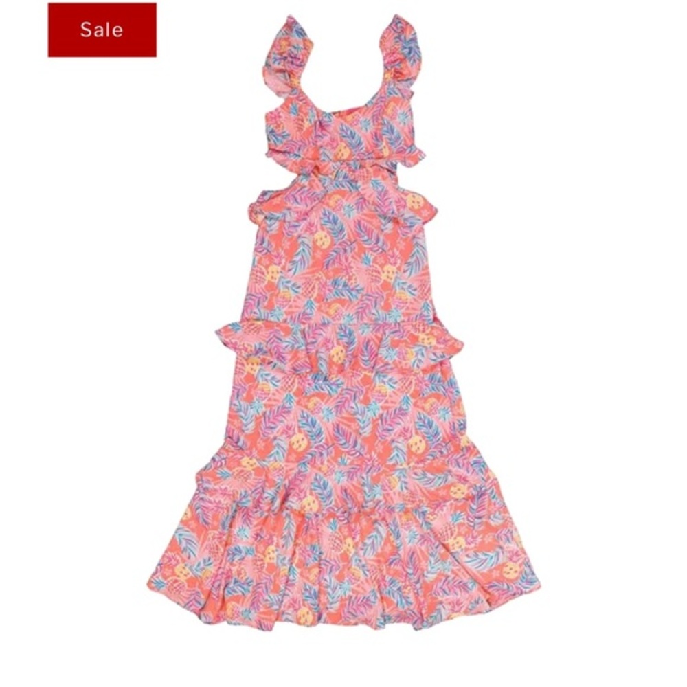 Simply Southern Pink Tropical Print Maxi Dress